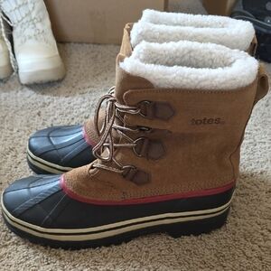 Totes Kids' Tan and Black Snow Boots